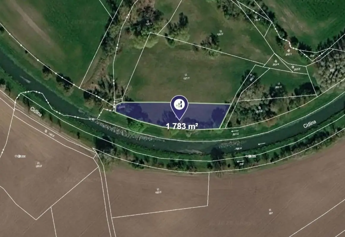Prodej pozemku 1886 m², Hradišťko II · Žiželice