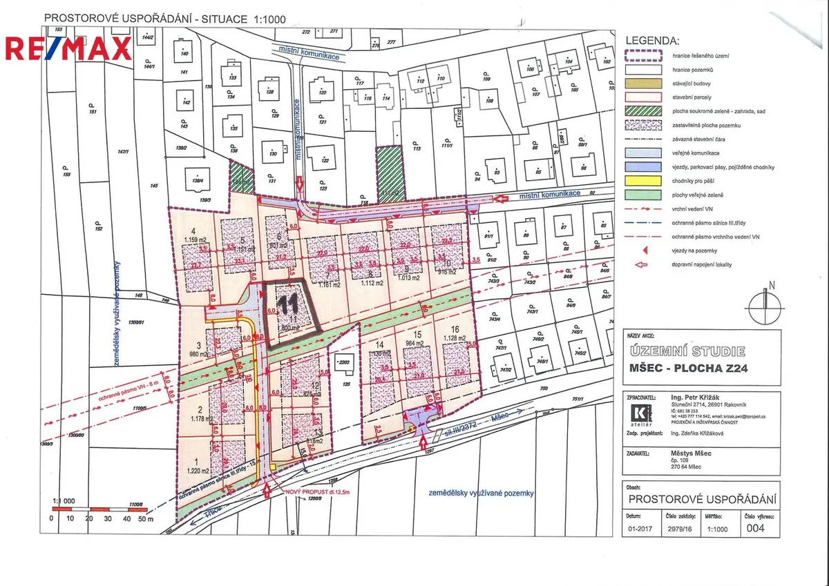 Prodej pozemku 822 m², Mšec · okres Rakovník