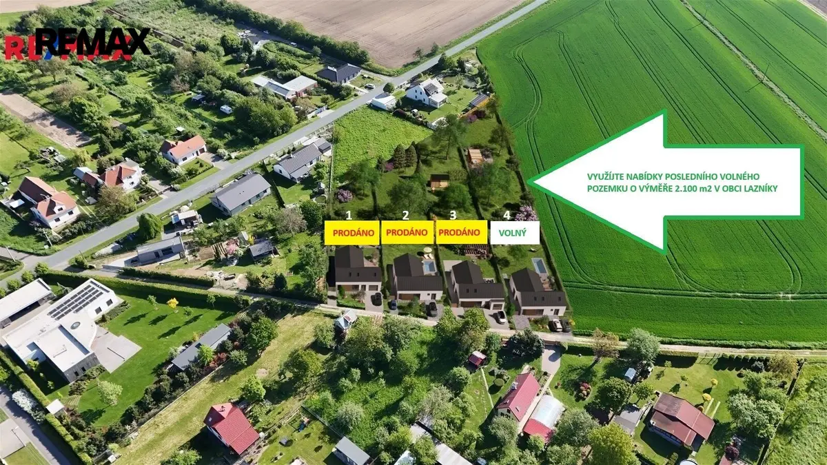 Prodej pozemku 2100 m², Lazníky · okres Přerov