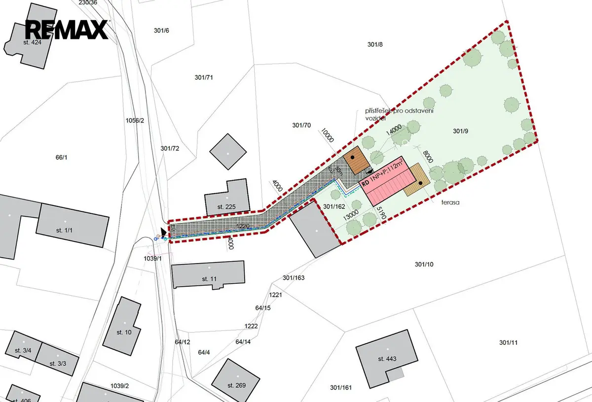 Prodej pozemku 1911 m², Dětenice · okres Jičín