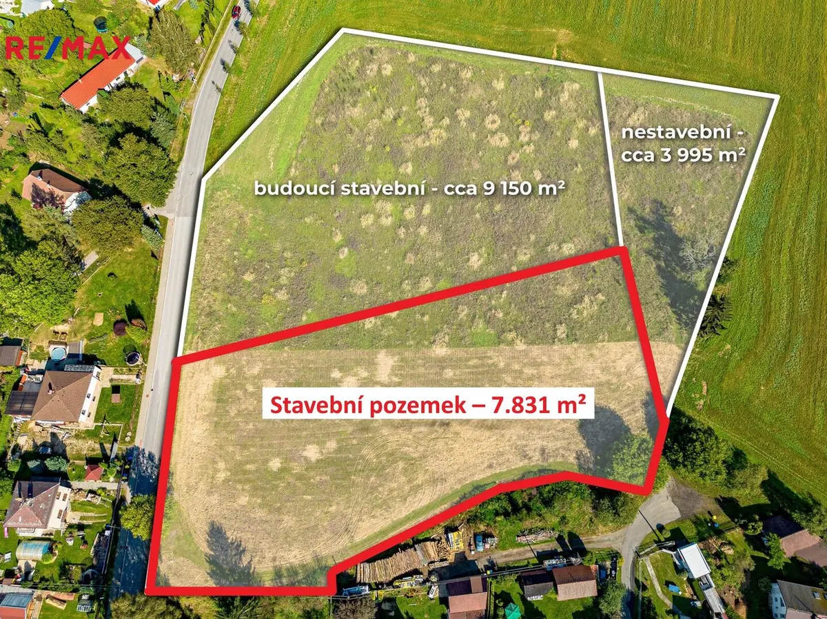 Prodej pozemku 7831 m², Krasoňov · Humpolec