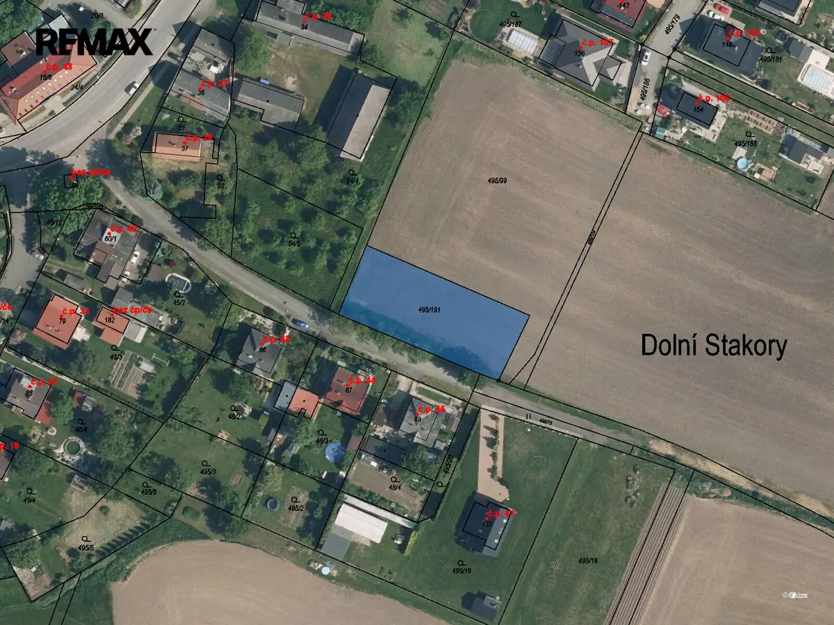 Prodej pozemku 1268 m², Dolní Stakory · okres Mladá Boleslav
