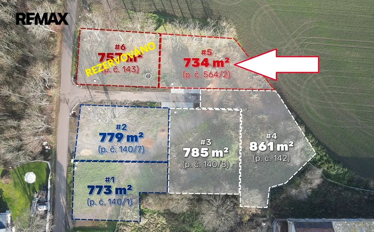 Prodej pozemku 734 m², Lišnice