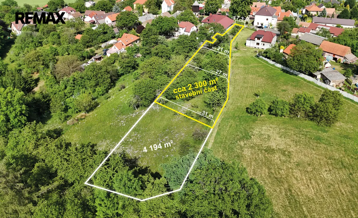 Prodej pozemku 4194 m², Třebonín · okres Kutná Hora