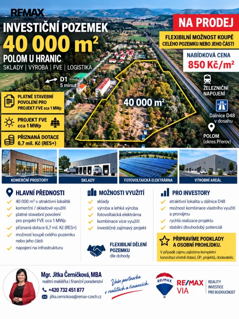 Prodej pozemku 5000 m², Polom – část obce Polom u Hranic