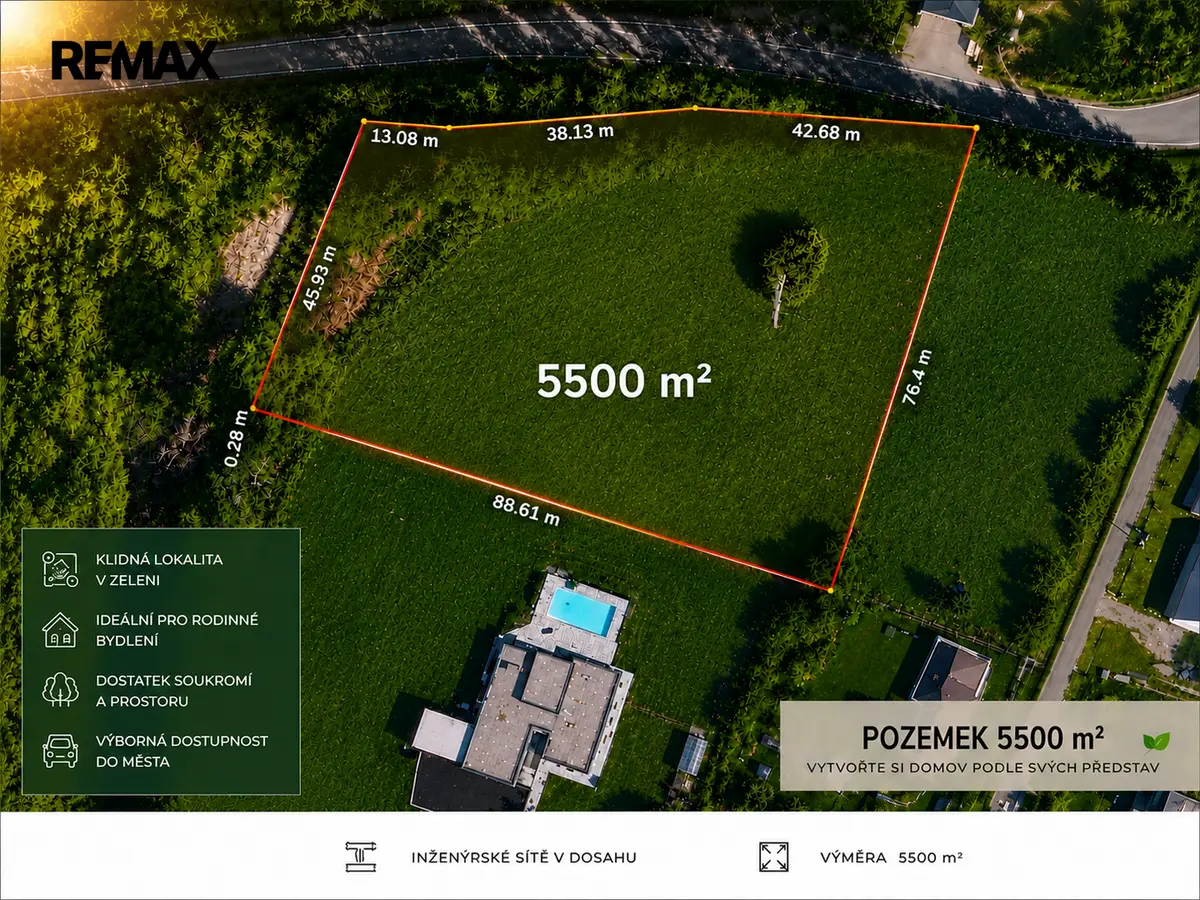 Prodej pozemku 5500 m², Horní Domaslavice · okres Frýdek-Místek
