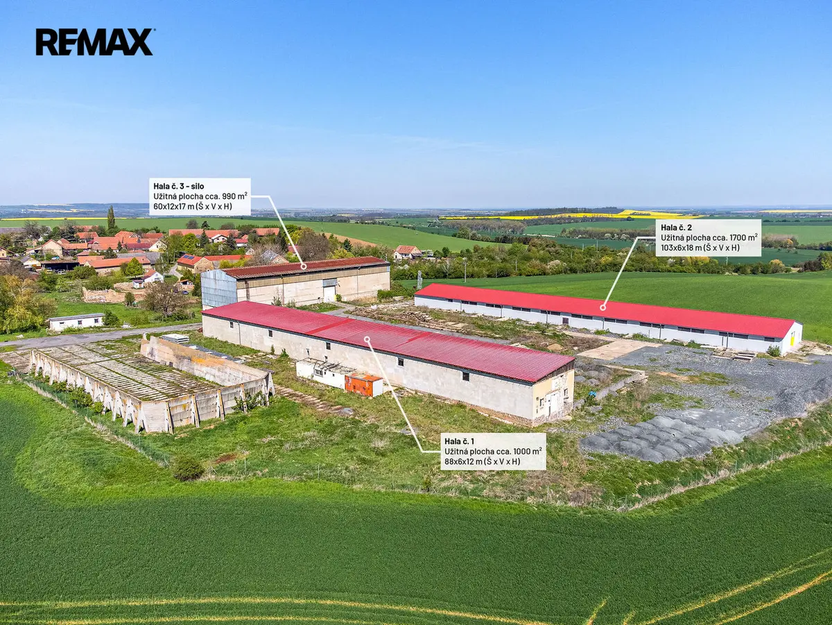 Pronájem komerčního prostoru 3690 m², Horní Chvatliny · Dolní Chvatliny