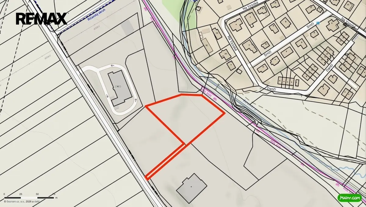 Pronájem pozemku 4925 m², Politických vězňů · Říčany u Prahy · Říčany