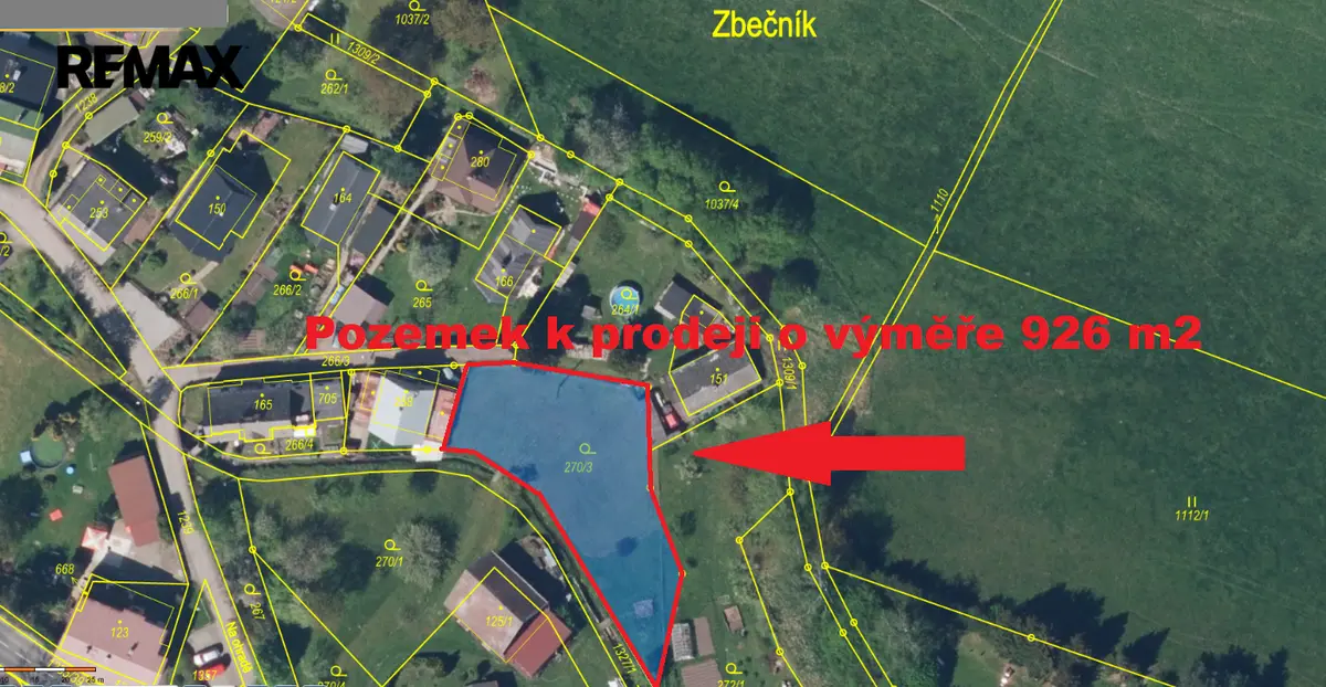 Prodej pozemku 962 m², Zbečník · Hronov