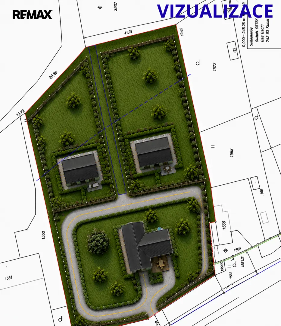 Prodej pozemku 2942 m², Kunín · okres Nový Jičín