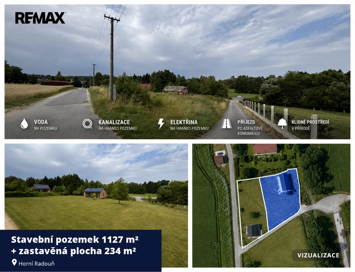 Prodej pozemku 1127 m², Horní Radouň