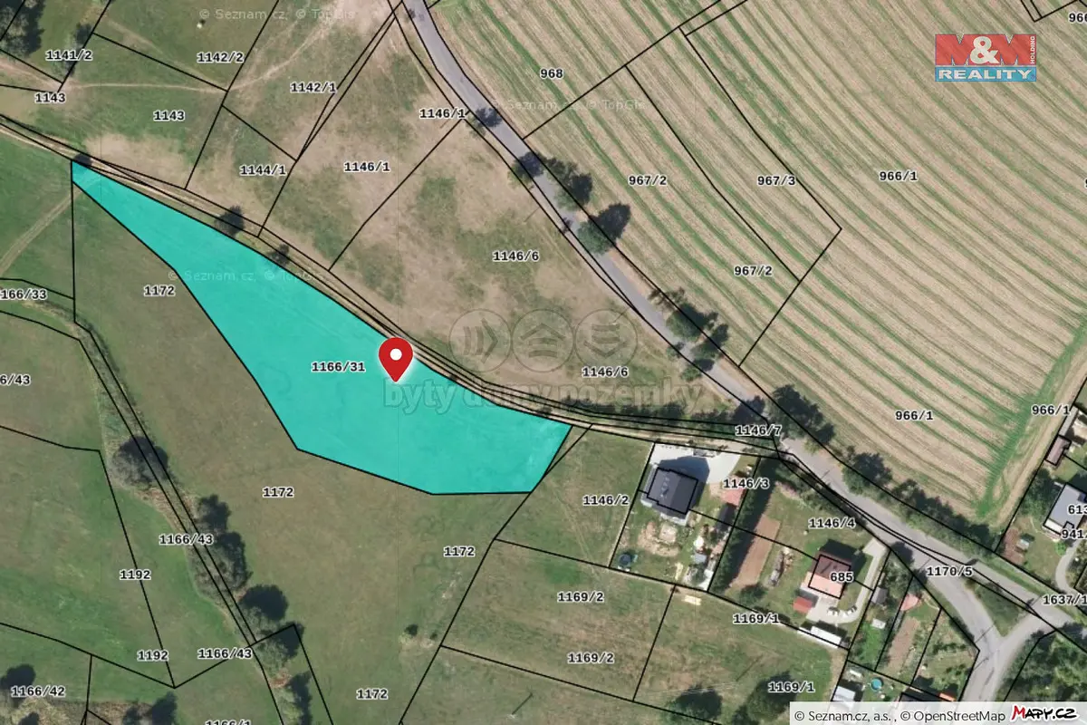 Prodej pozemku 527 m², Kasejovice · okres Plzeň-Jih