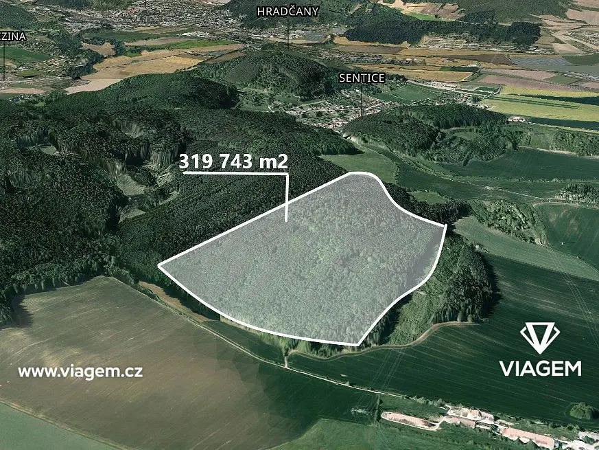 Prodej pozemku 23684 m², Sentice · okres Brno-venkov