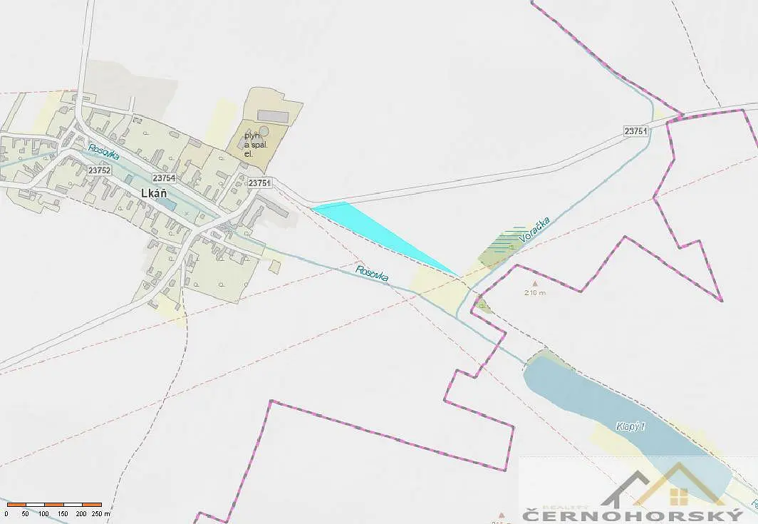 Prodej pozemku 12258 m², Lkáň · okres Litoměřice