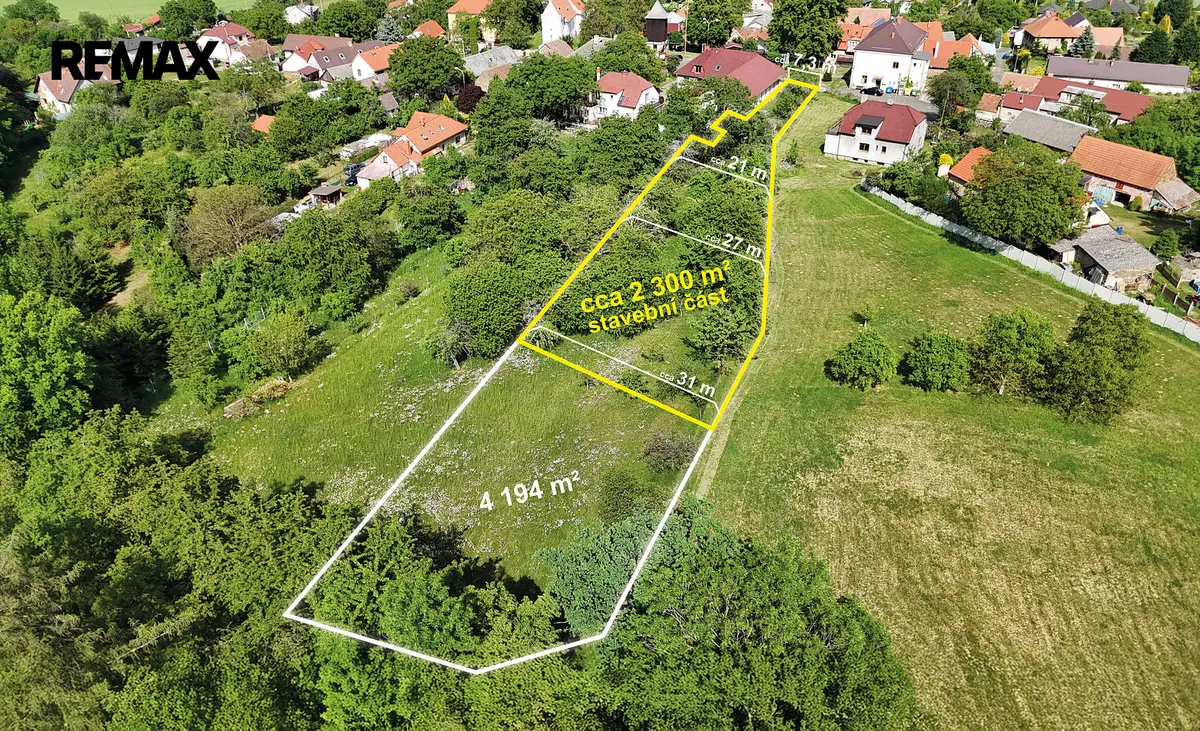 Prodej pozemku 194 m², Třebonín · okres Kutná Hora