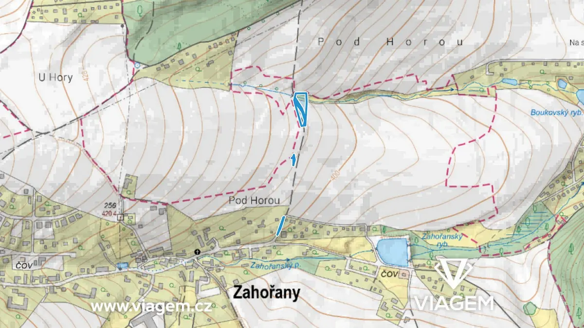Prodej pozemku 1343 m², Zahořany · okres Praha-západ