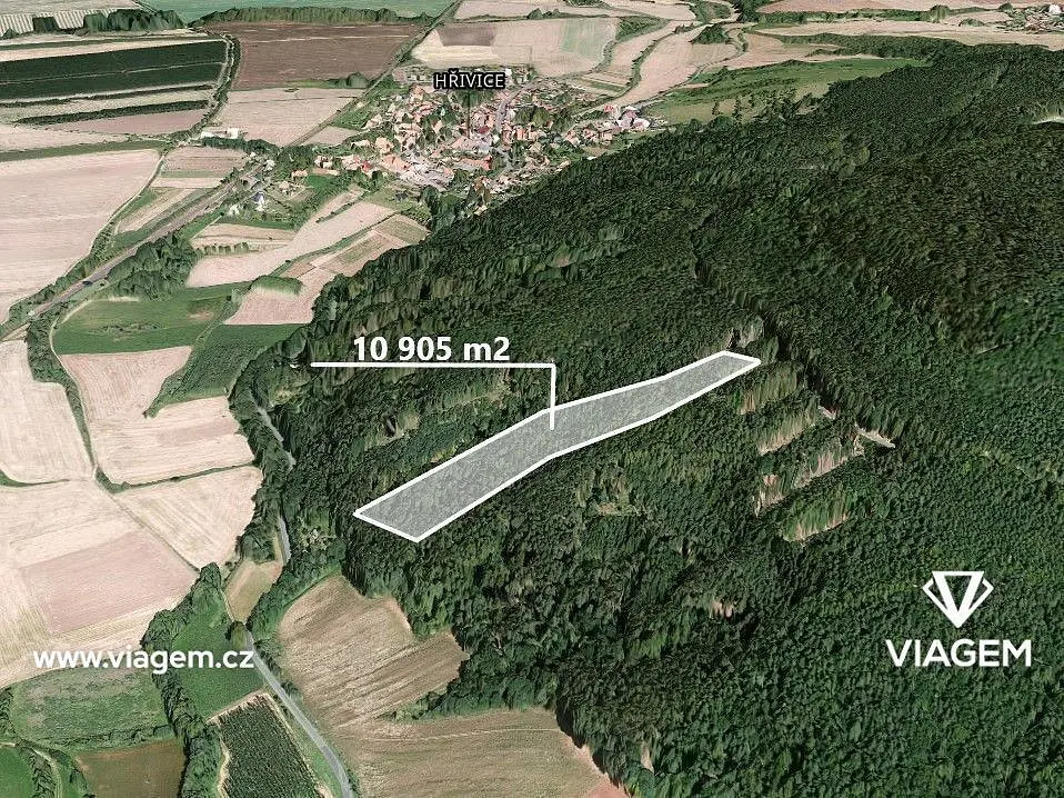 Prodej pozemku 5452 m², Hřivice · okres Louny