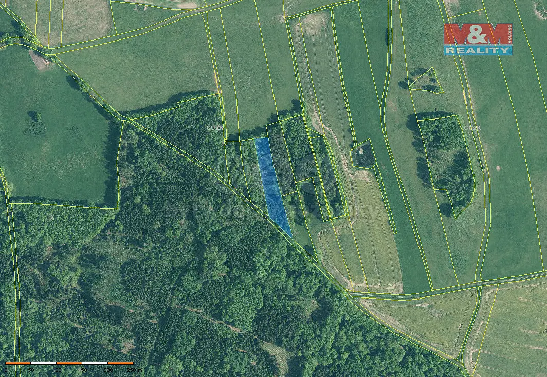 Prodej pozemku 5564 m², Skály u Protivína · Skály