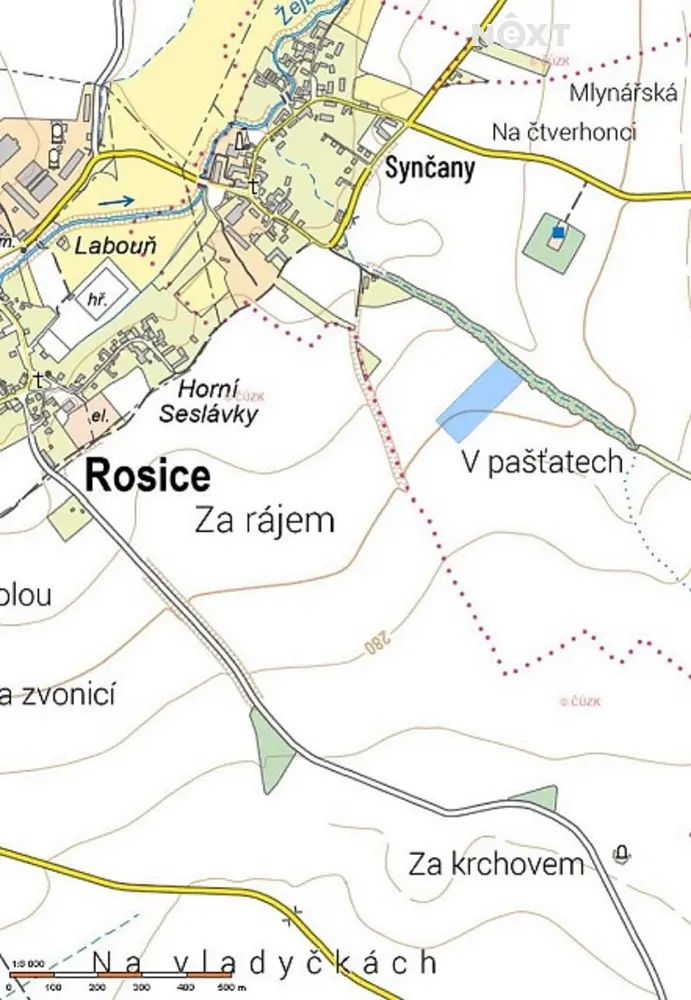 Prodej pozemku 646 m², Rosice · okres Chrudim