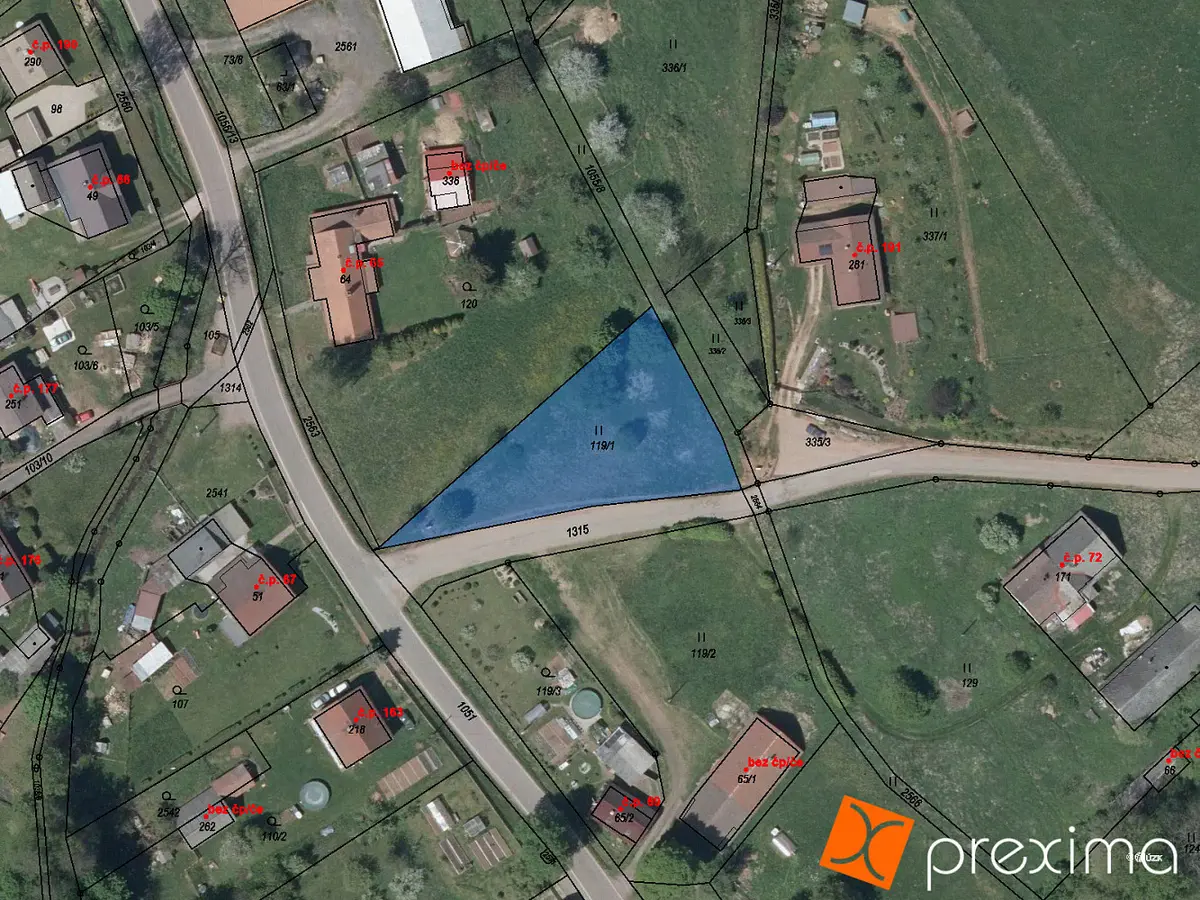 Prodej pozemku 1031 m², Staré Buky · okres Trutnov