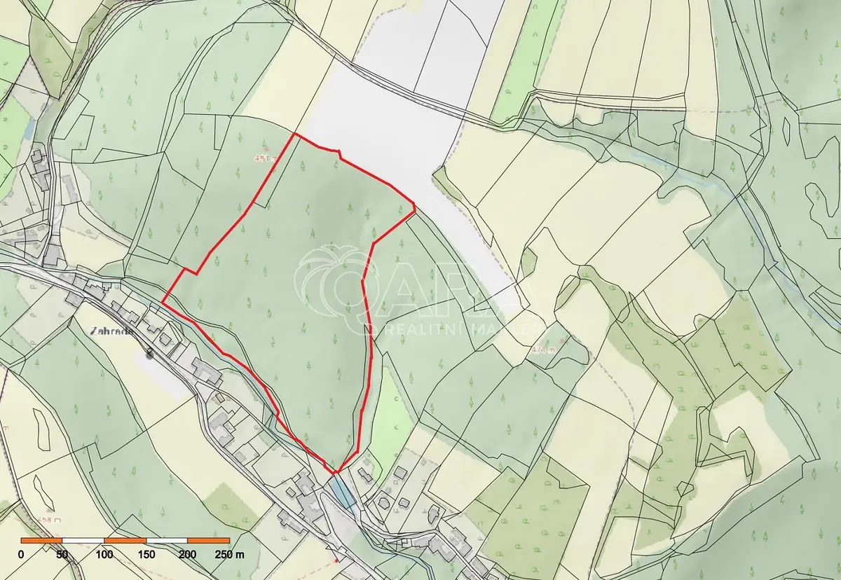 Prodej pozemku 823 m², Kaly - Zahrada · okres Brno-venkov