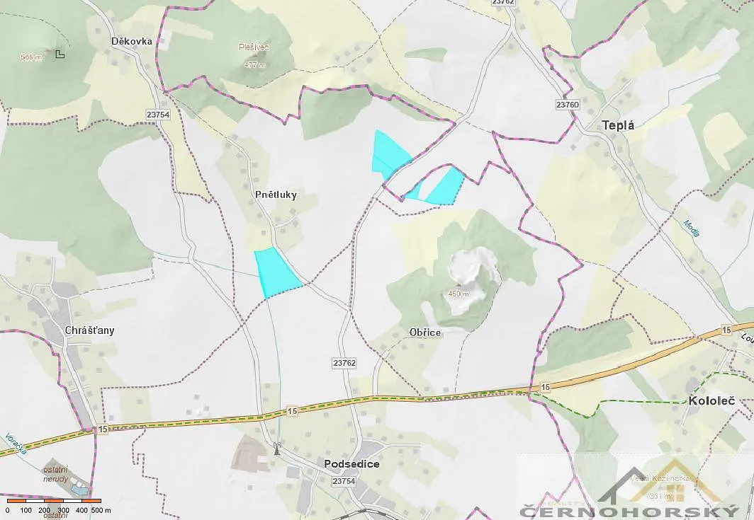 Prodej pozemku 32604 m², Podsedice - Pnětluky · okres Litoměřice