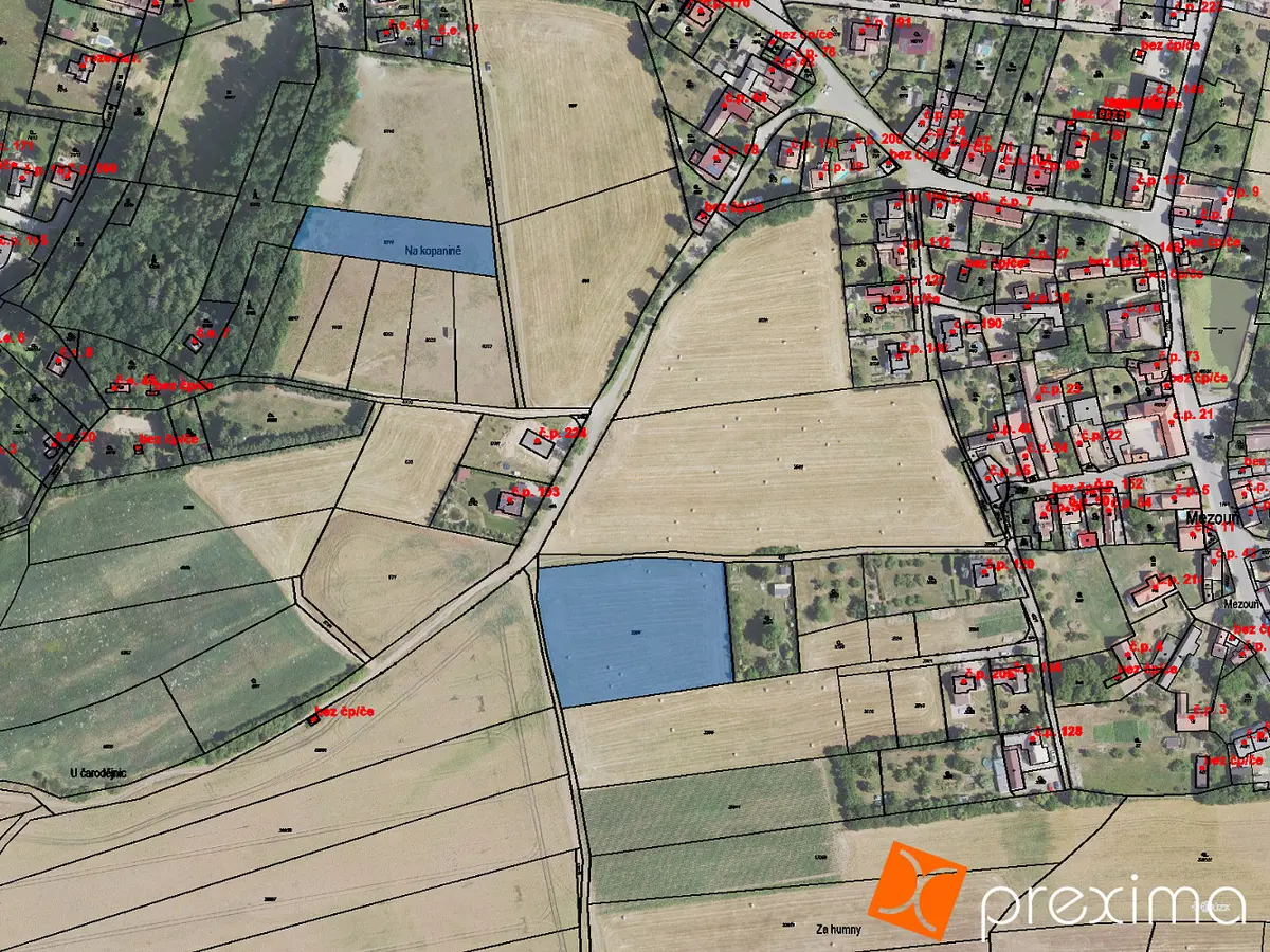 Prodej pozemku 2093 m², Mezouň · okres Beroun