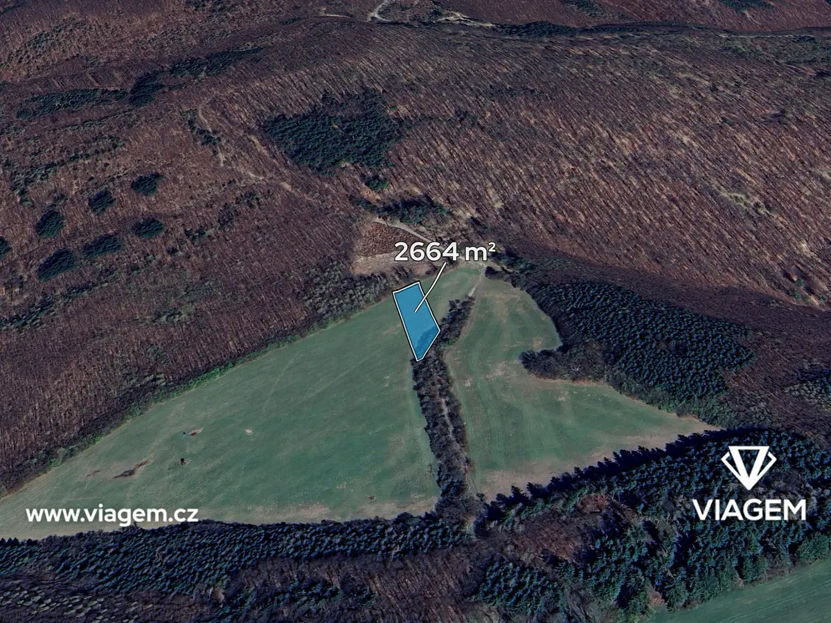Prodej pozemku 2664 m², Staré Hutě