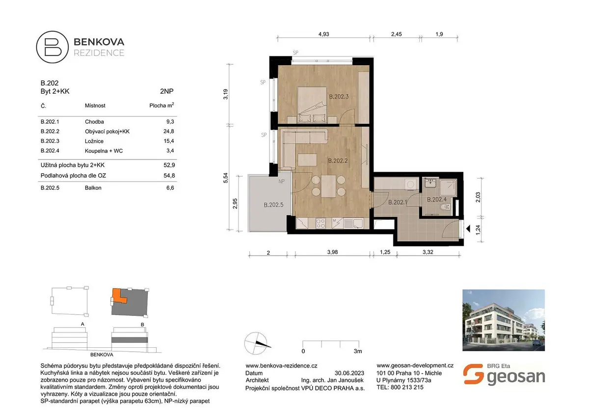 Prodej bytu 2+kk 54 m², Zimákova · Chodov