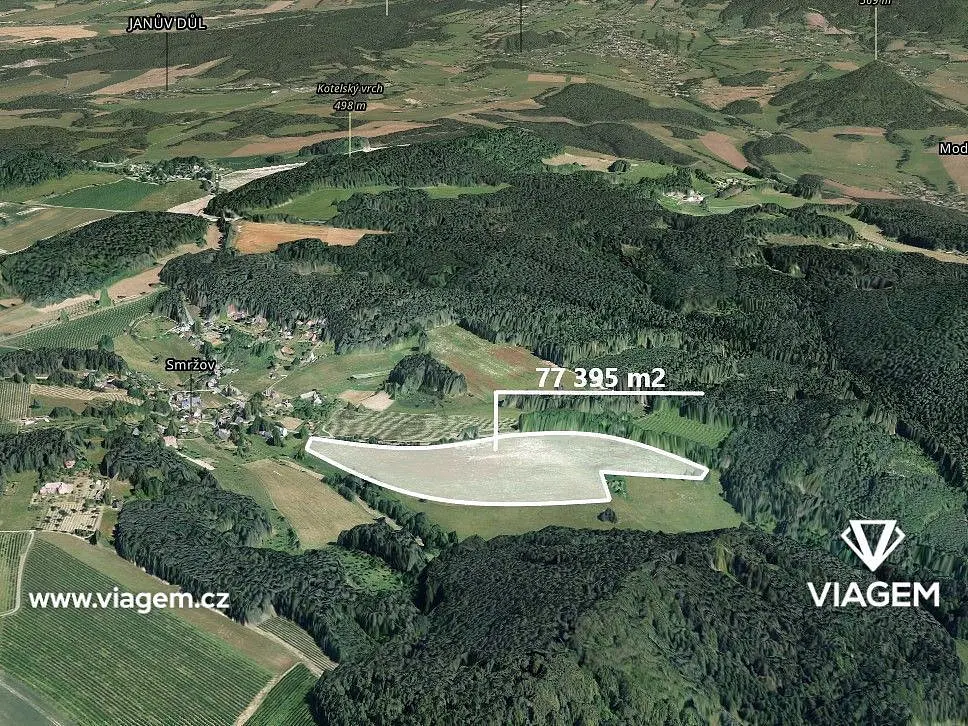 Prodej pozemku 12899 m², Český Dub · okres Liberec