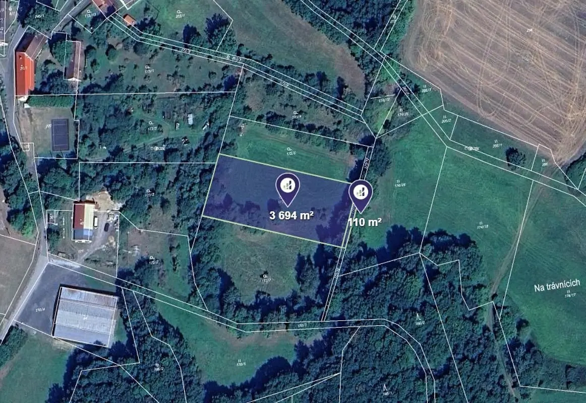 Prodej pozemku 1902 m², Kasejovice · okres Plzeň-Jih