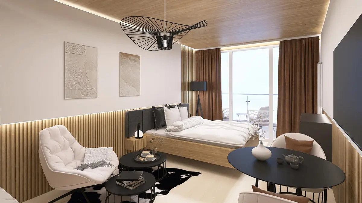 Prodej bytu 1+kk 25 m², Jurkovičova alej · Luhačovice
