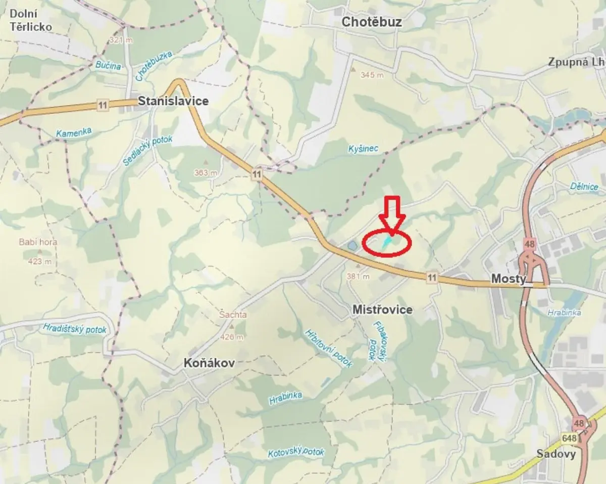 Prodej pozemku 585 m², Chotěbuz - Česká Kamenice