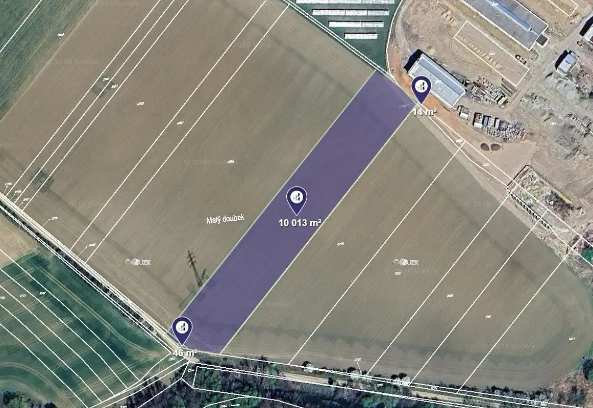 Prodej pozemku 5037 m², Zborovice · okres Kroměříž