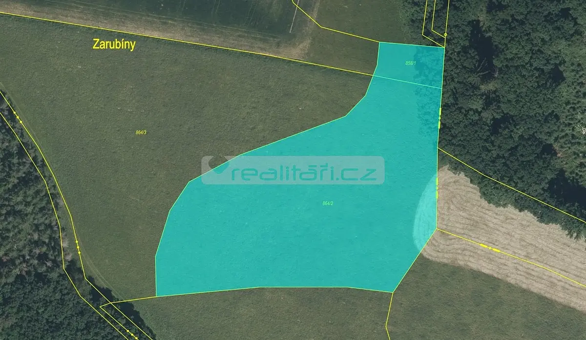 Prodej pozemku 9532 m², Příkosice · okres Rokycany