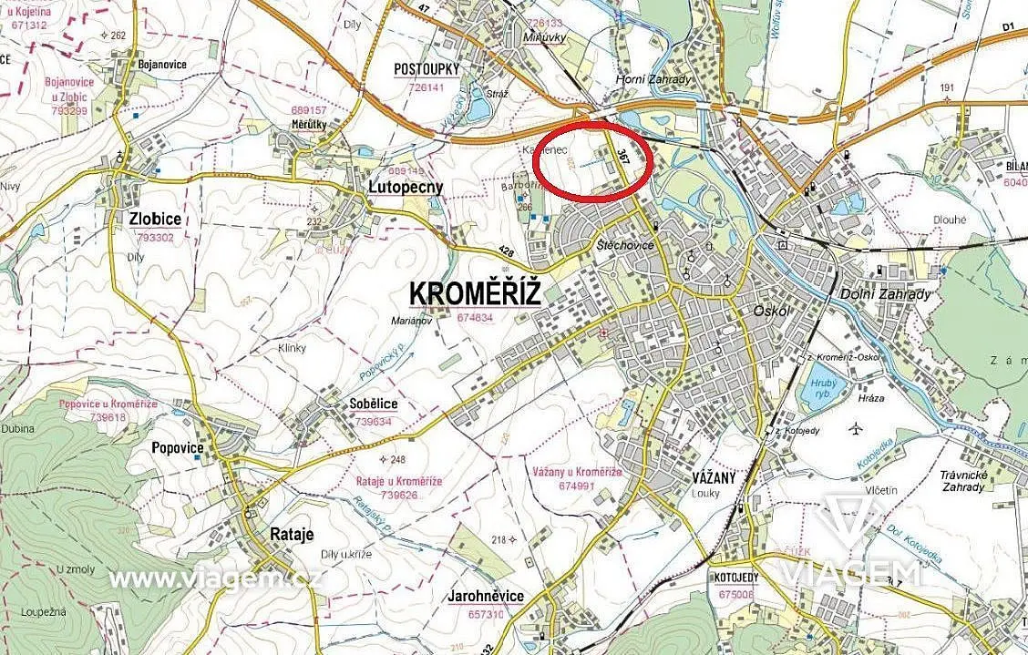 Prodej pozemku 6557 m², Kroměříž
