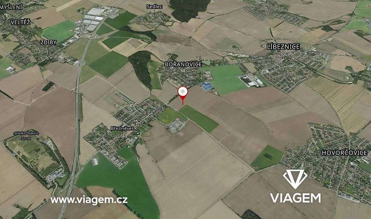 Prodej pozemku 4229 m², Bořanovice · okres Praha-východ