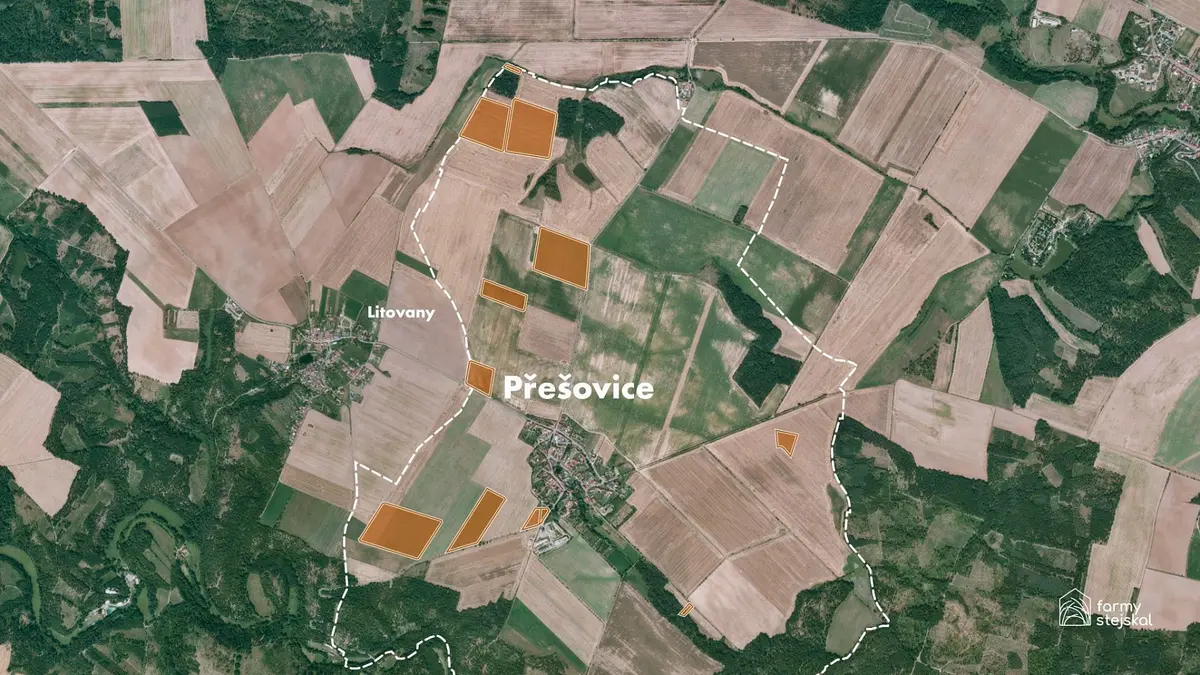 Prodej pozemku 167268 m², Přešovice · okres Třebíč
