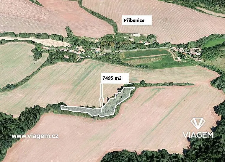 Prodej pozemku 7495 m², Přibenice · Lubenec