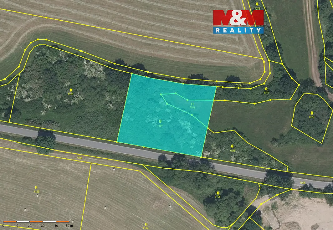 Prodej pozemku 389 m², Jinín · okres Strakonice
