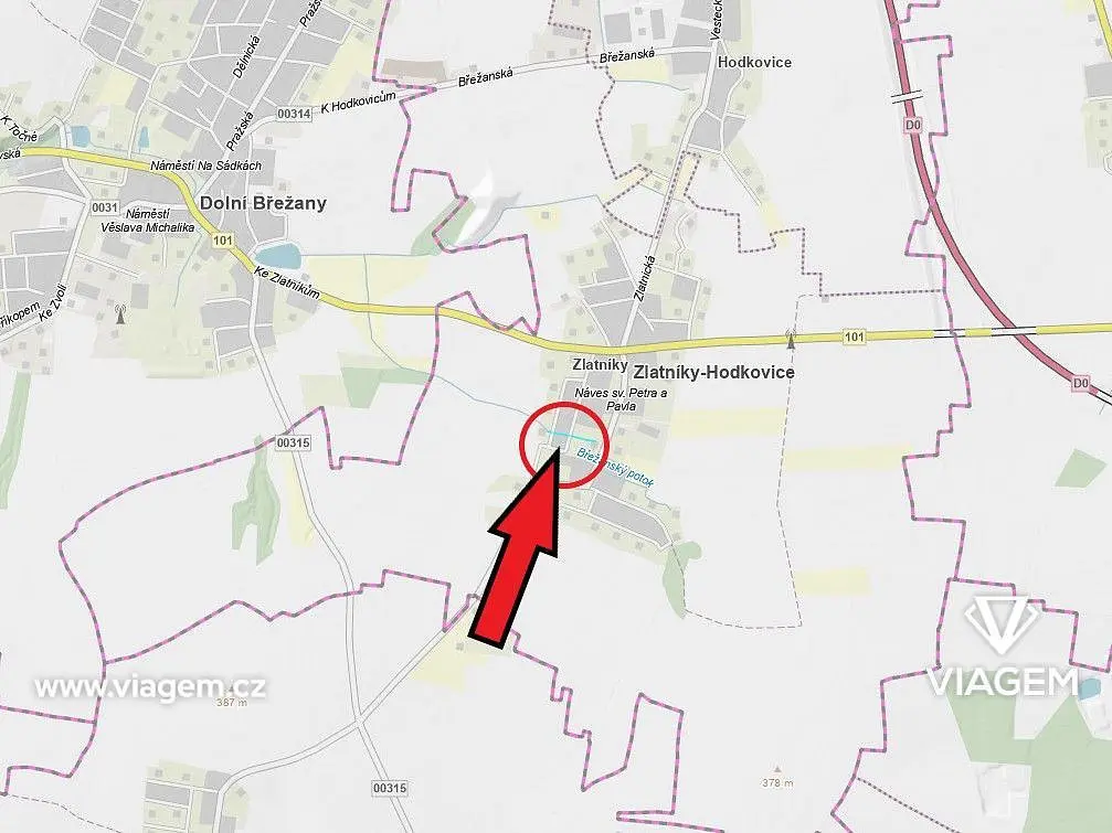 Prodej pozemku 465 m², Souběžná · Zlatníky u Prahy · Zlatníky-Hodkovice