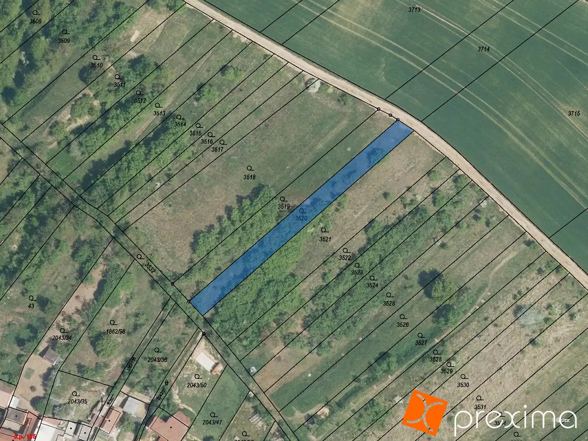 Prodej pozemku 896 m², Mouřínov · okres Vyškov