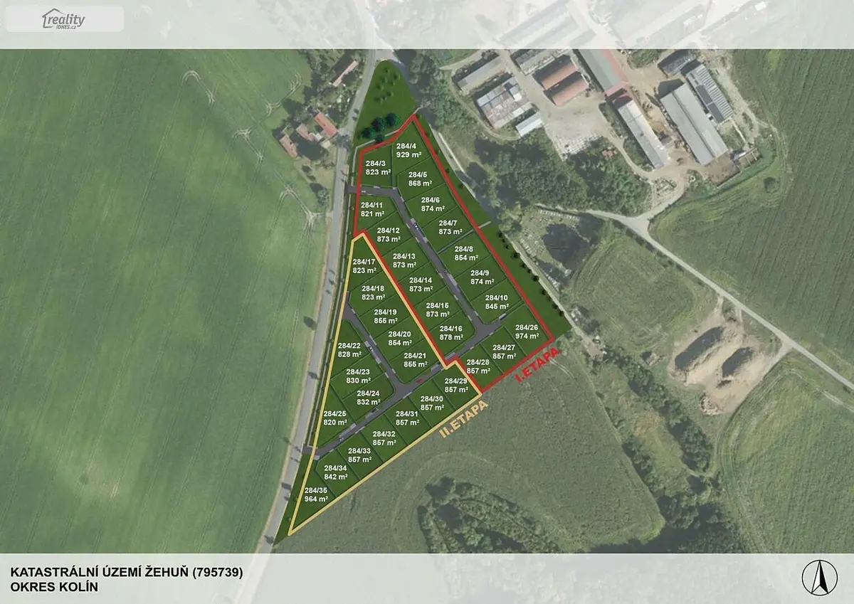 Prodej pozemku 873 m², Žehuň · okres Kolín