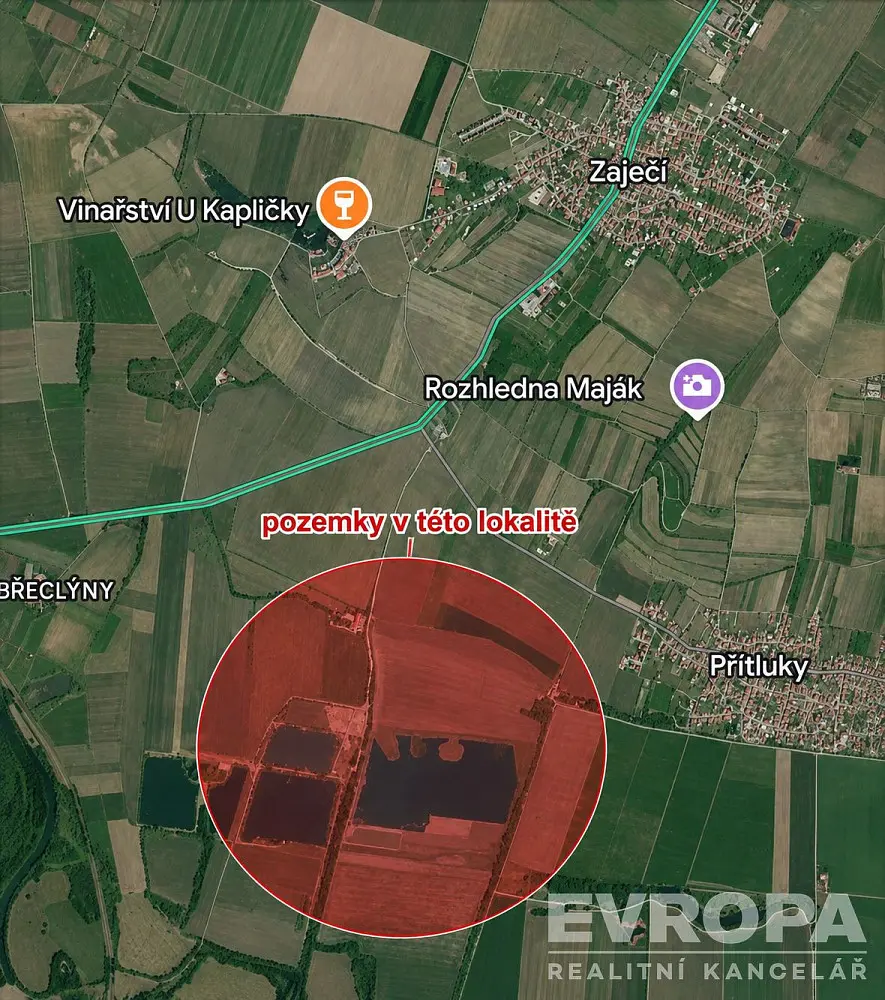 Prodej pozemku 15297 m², Dlážděná · Zaječí