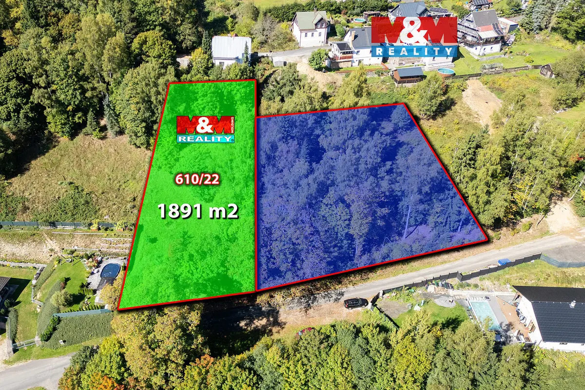 Prodej pozemku 891 m², Kraslice - Zelená Hora · okres Sokolov
