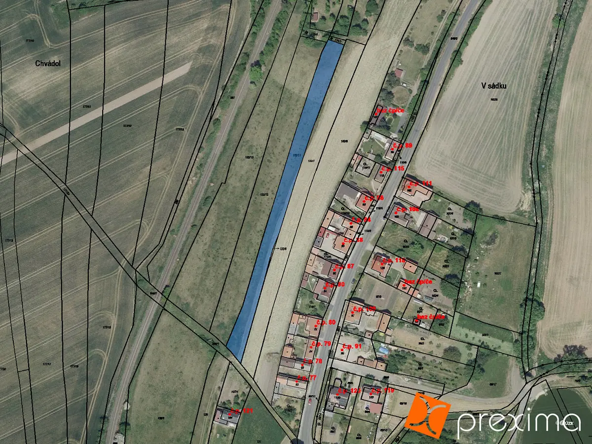 Prodej pozemku 2044 m², Hřivice · okres Louny