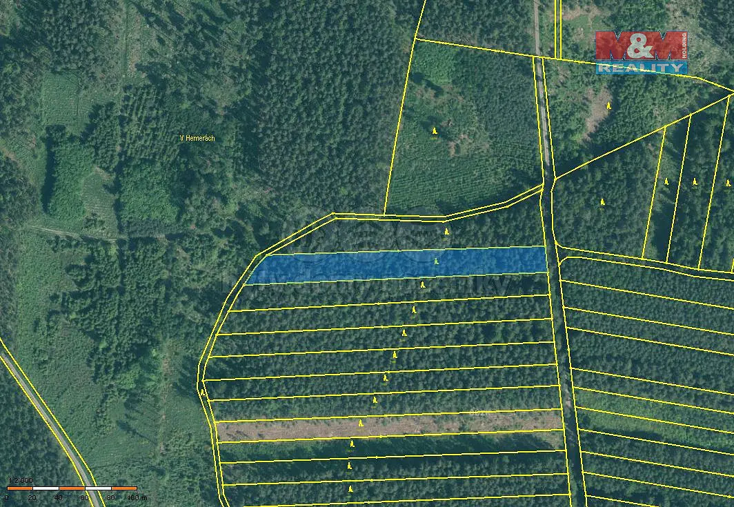 Prodej pozemku 4751 m², Bechyně - Hvožďany · okres Tábor