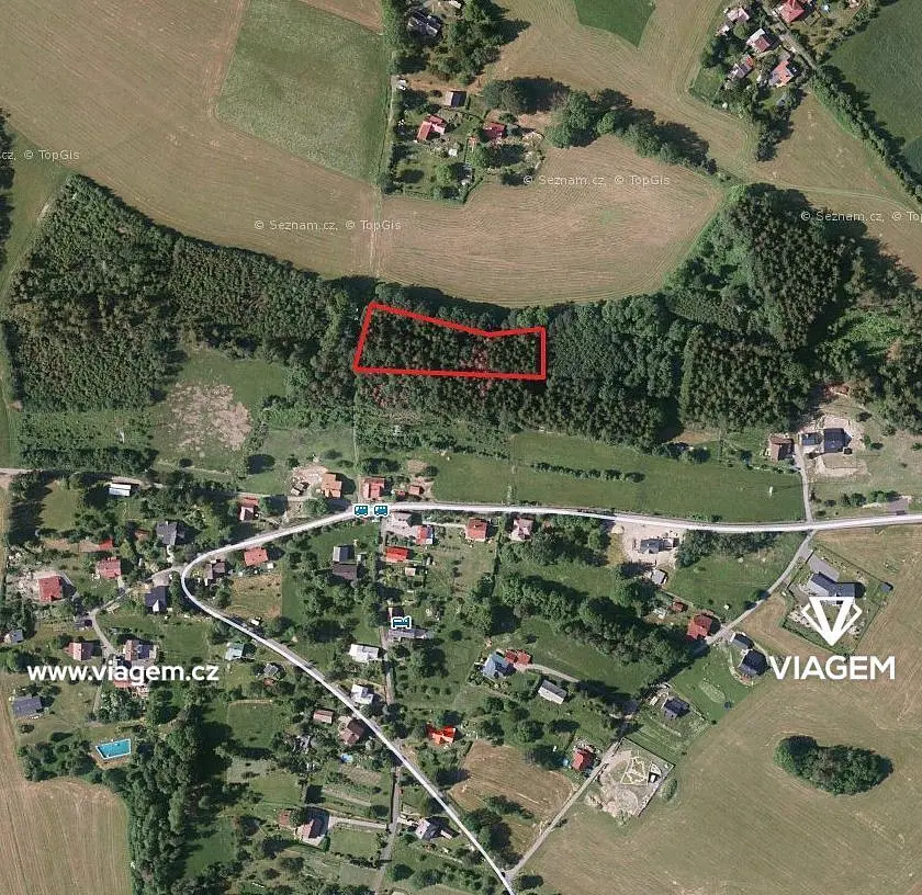 Prodej pozemku 1301 m², Skuhrov u Železného Brodu · Skuhrov