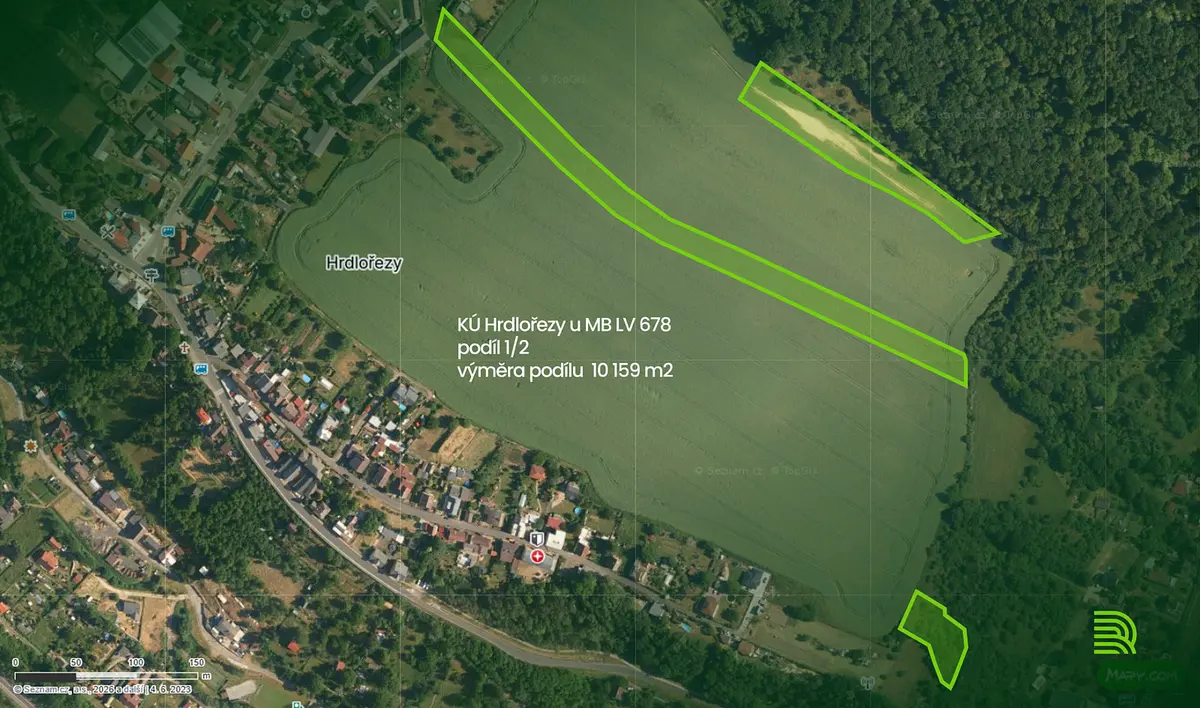 Prodej pozemku 10159 m², Hrdlořezy · okres Mladá Boleslav