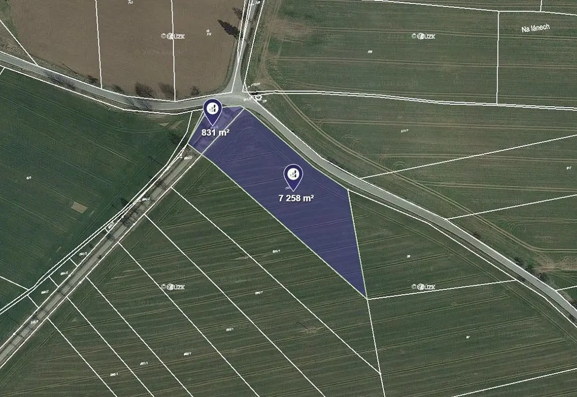 Prodej pozemku 6571 m², Slapsko · okres Tábor